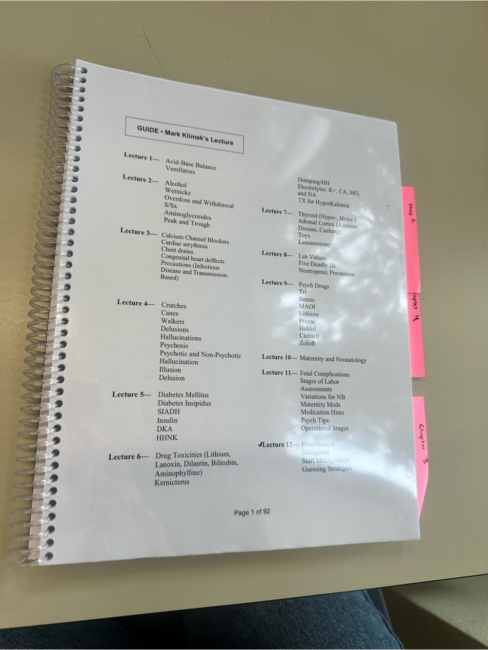 Mark K Nursing lecture Guide Notebook ( NCLEX prep)